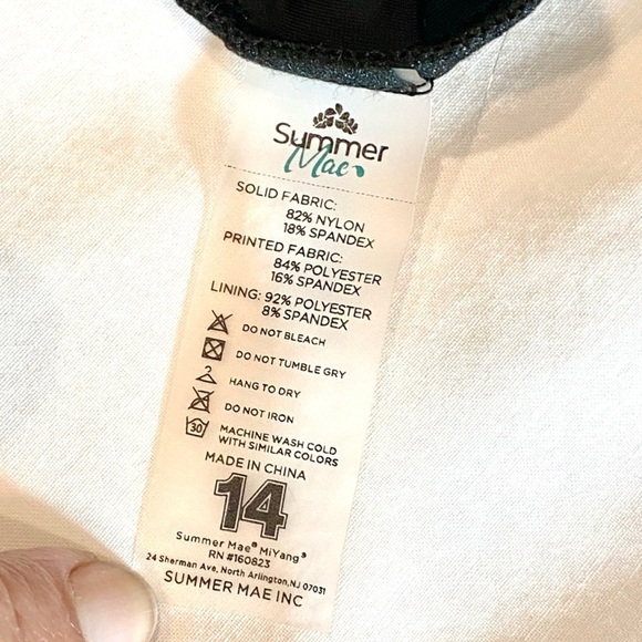 NWOT - Summer Mae One Piece Swimsuit Tummy Control Mesh Trim Plus Size 14 - Picture 10 of 10